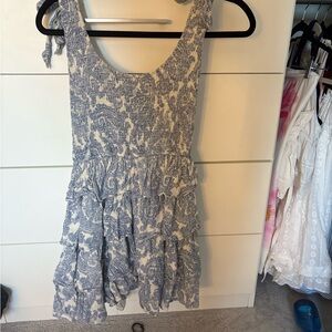 Blue and White Sleeveless Dress